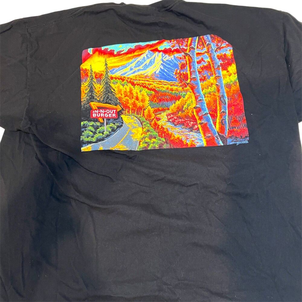 In-N-Out Burger Colorado Black Graphic T-Shirt Scenic Drive Thru Men's XXL